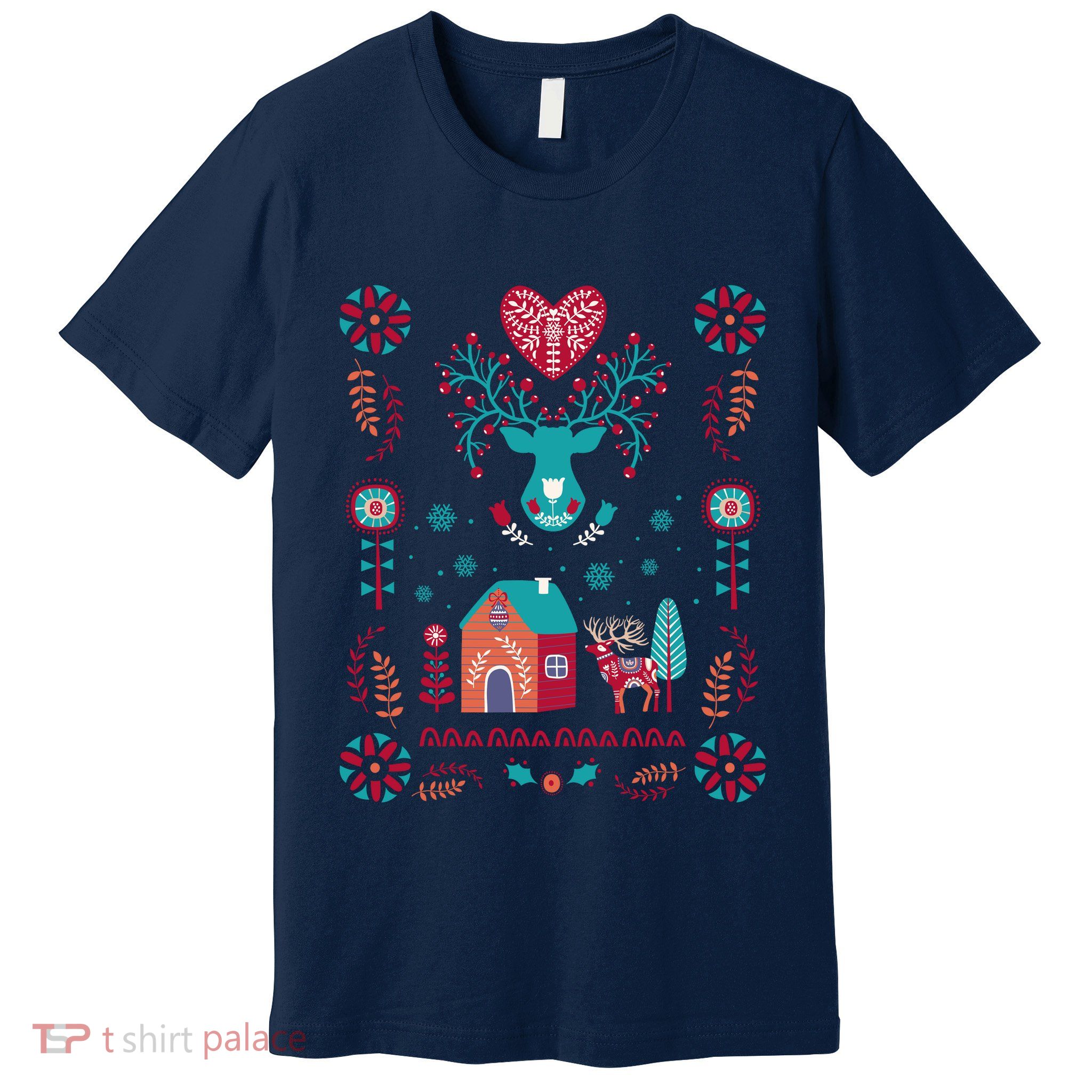 Cottagecore Christmas Cottage Core Xmas Hygge Swedish Nordic Premium T-Shirt