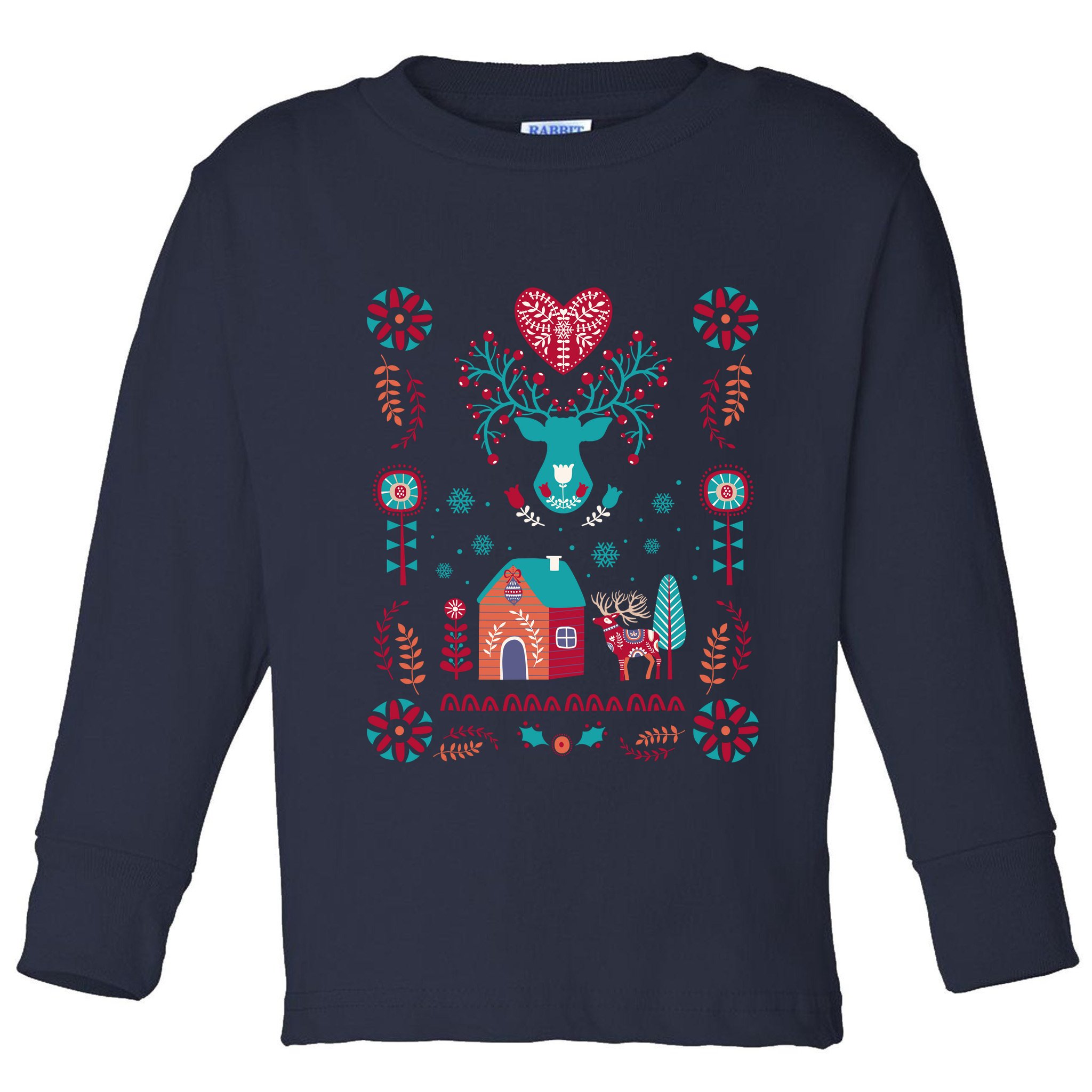 Cottagecore Christmas Cottage Core Xmas Hygge Swedish Nordic Toddler Long Sleeve Shirt