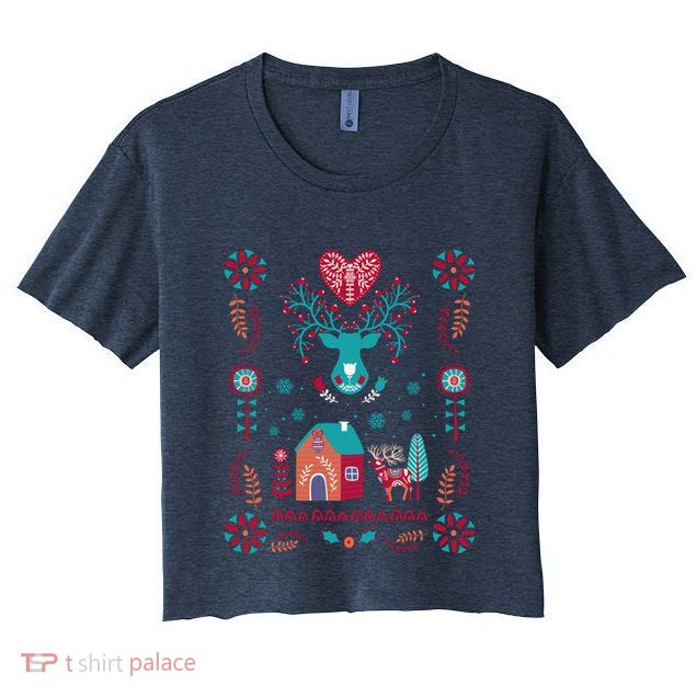 Cottagecore Christmas Cottage Core Xmas Hygge Swedish Nordic Crop Top