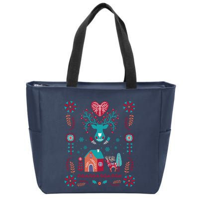 Cottagecore Christmas Cottage Core Xmas Hygge Swedish Nordic Zip Tote Bag