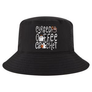 Cursed Coffee & Crochet Knitting & Crocheting For Halloween Cool Comfort Performance Bucket Hat