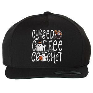 Cursed Coffee & Crochet Knitting & Crocheting For Halloween Wool Snapback Cap