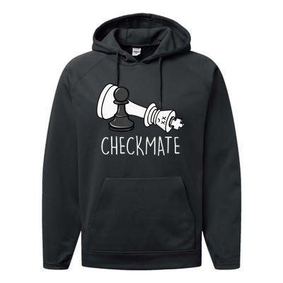 Chess Checkmate Chess Player King Pawn Performance Fleece Hoodie