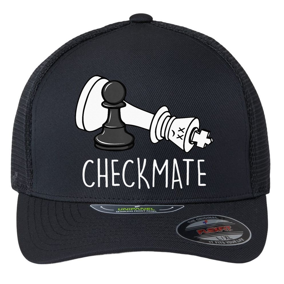 Chess Checkmate Chess Player King Pawn Flexfit Unipanel Trucker Cap