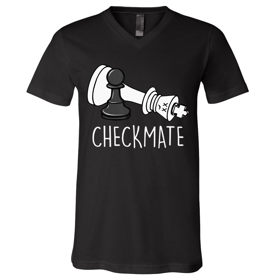 Chess Checkmate Chess Player King Pawn V-Neck T-Shirt