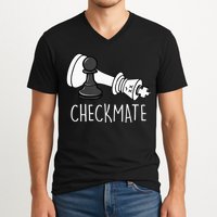 Chess Checkmate Chess Player King Pawn V-Neck T-Shirt