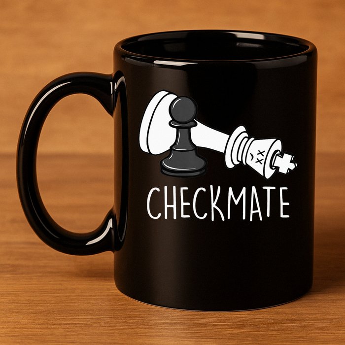 Chess Checkmate Chess Player King Pawn 11oz C Handle Ceramic Mug