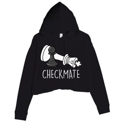 Chess Checkmate Chess Player King Pawn Crop Fleece Hoodie
