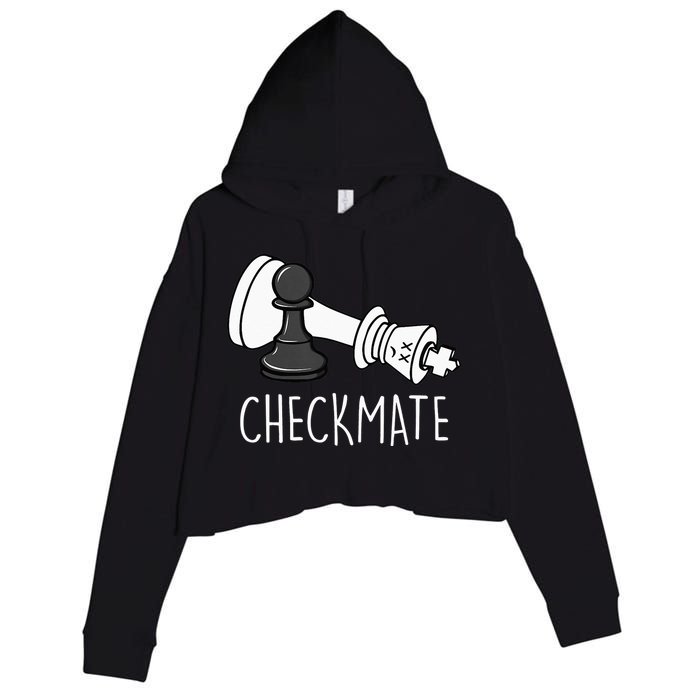 Chess Checkmate Chess Player King Pawn Crop Fleece Hoodie
