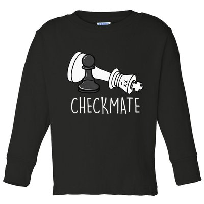 Chess Checkmate Chess Player King Pawn Toddler Long Sleeve Shirt
