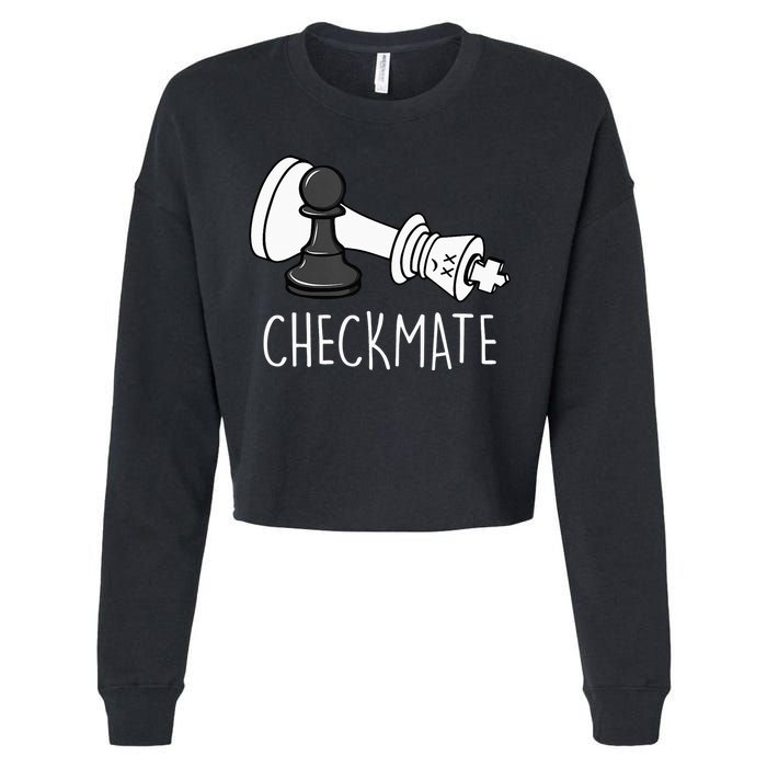 Chess Checkmate Chess Player King Pawn Cropped Pullover Crew