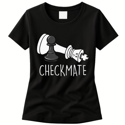 Chess Checkmate Chess Player King Pawn Womens T-Shirt