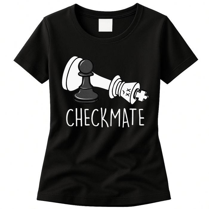 Chess Checkmate Chess Player King Pawn Womens T-Shirt