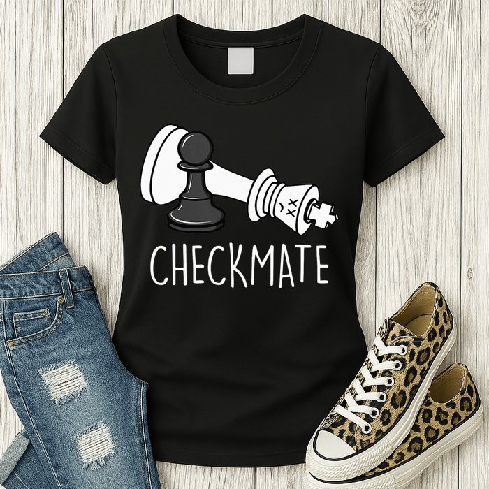 Chess Checkmate Chess Player King Pawn Womens T-Shirt
