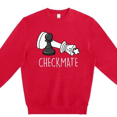 Chess Checkmate Chess Player King Pawn Premium Crewneck Sweatshirt