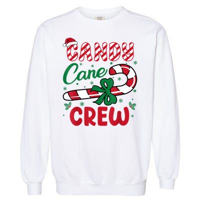 Candy Cane Crew Funny Christmas Holiday Women Garment-Dyed Sweatshirt