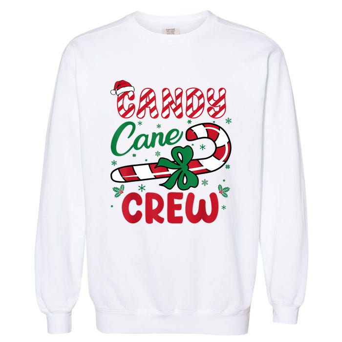 Candy Cane Crew Funny Christmas Holiday Women Garment-Dyed Sweatshirt