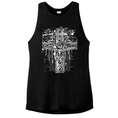 Celtic Cross Ladies PosiCharge Tri-Blend Wicking Tank