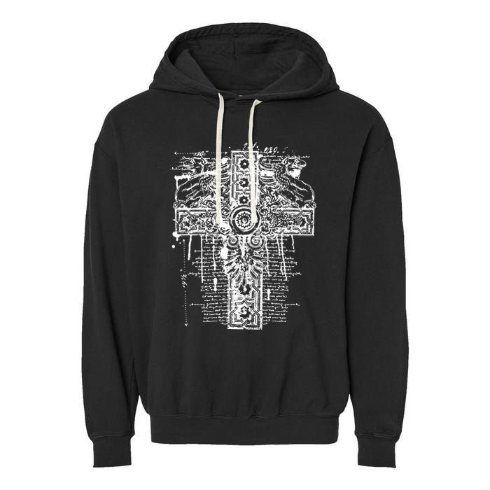 Celtic Cross Garment-Dyed Fleece Hoodie