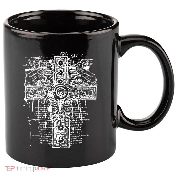 Celtic Cross 11oz C Handle Ceramic Mug