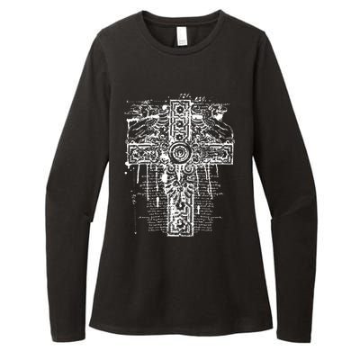 Celtic Cross Womens CVC Long Sleeve Shirt