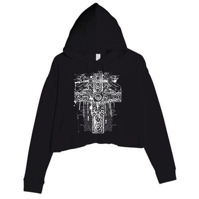 Celtic Cross Crop Fleece Hoodie