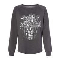 Celtic Cross Womens California Wash Sweatshirt