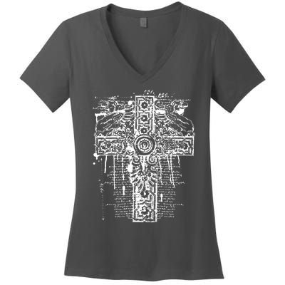 Celtic Cross Women's V-Neck T-Shirt