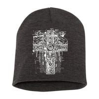 Celtic Cross Short Acrylic Beanie