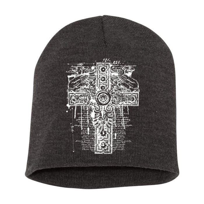Celtic Cross Short Acrylic Beanie