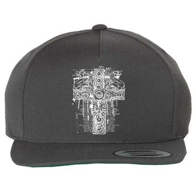 Celtic Cross Wool Snapback Cap