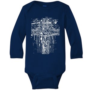 Celtic Cross Baby Long Sleeve Bodysuit