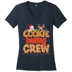 Christmas Cookie Crew Baking Pajamas Baking Family Funny Women's V-Neck T-Shirt