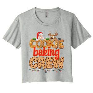 Christmas Cookie Crew Baking Pajamas Baking Family Funny Women's Crop Top Tee