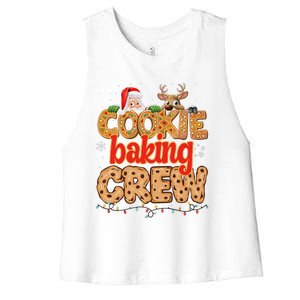 Christmas Cookie Crew Baking Pajamas Baking Family Funny Women's Racerback Cropped Tank