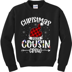 Christmas Cousin Crew Funny Red Plaid Matching Pajama Kids Sweatshirt