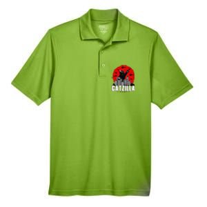 Catzilla Cute Cat Stuff For Cat Lover Funny Animal Men's Origin Performance Pique Polo