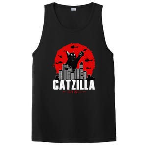 Catzilla Cute Cat Stuff For Cat Lover Funny Animal PosiCharge Competitor Tank