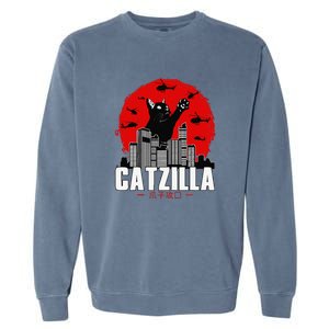 Catzilla Cute Cat Stuff For Cat Lover Funny Animal Garment-Dyed Sweatshirt