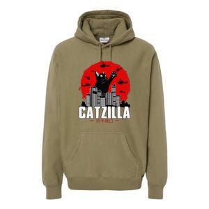 Catzilla Cute Cat Stuff For Cat Lover Funny Animal Premium Hoodie