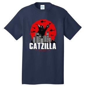 Catzilla Cute Cat Stuff For Cat Lover Funny Animal Tall T-Shirt