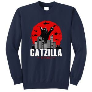 Catzilla Cute Cat Stuff For Cat Lover Funny Animal Tall Sweatshirt