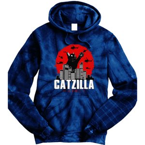 Catzilla Cute Cat Stuff For Cat Lover Funny Animal Tie Dye Hoodie