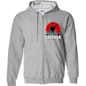 Catzilla Cute Cat Stuff For Cat Lover Funny Animal Full Zip Hoodie