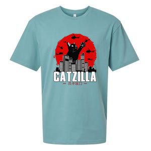 Catzilla Cute Cat Stuff For Cat Lover Funny Animal Sueded Cloud Jersey T-Shirt