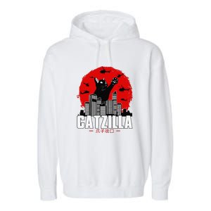 Catzilla Cute Cat Stuff For Cat Lover Funny Animal Garment-Dyed Fleece Hoodie