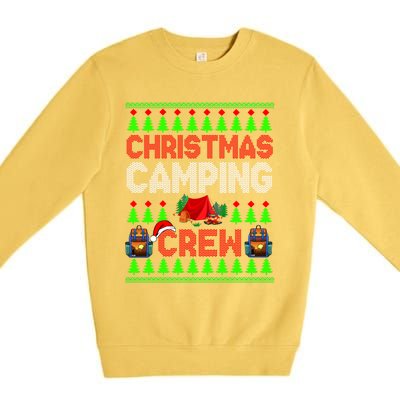 Christmas Camping Crew Xmas Sweater Santa Camper Camping Gift Premium Crewneck Sweatshirt