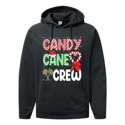 Candy Cane Crew Funny Christmas Sweet Candy Merry Xmas Performance Fleece Hoodie