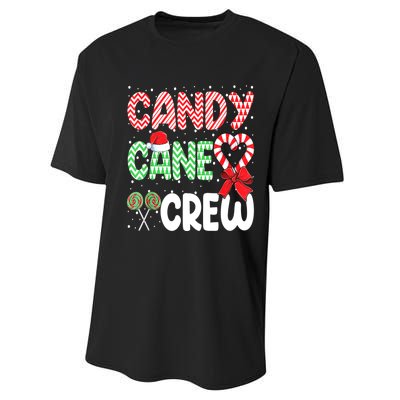 Candy Cane Crew Funny Christmas Sweet Candy Merry Xmas Performance Sprint T-Shirt