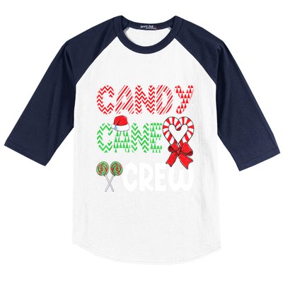 Candy Cane Crew Funny Christmas Sweet Candy Merry Xmas Baseball Sleeve Shirt